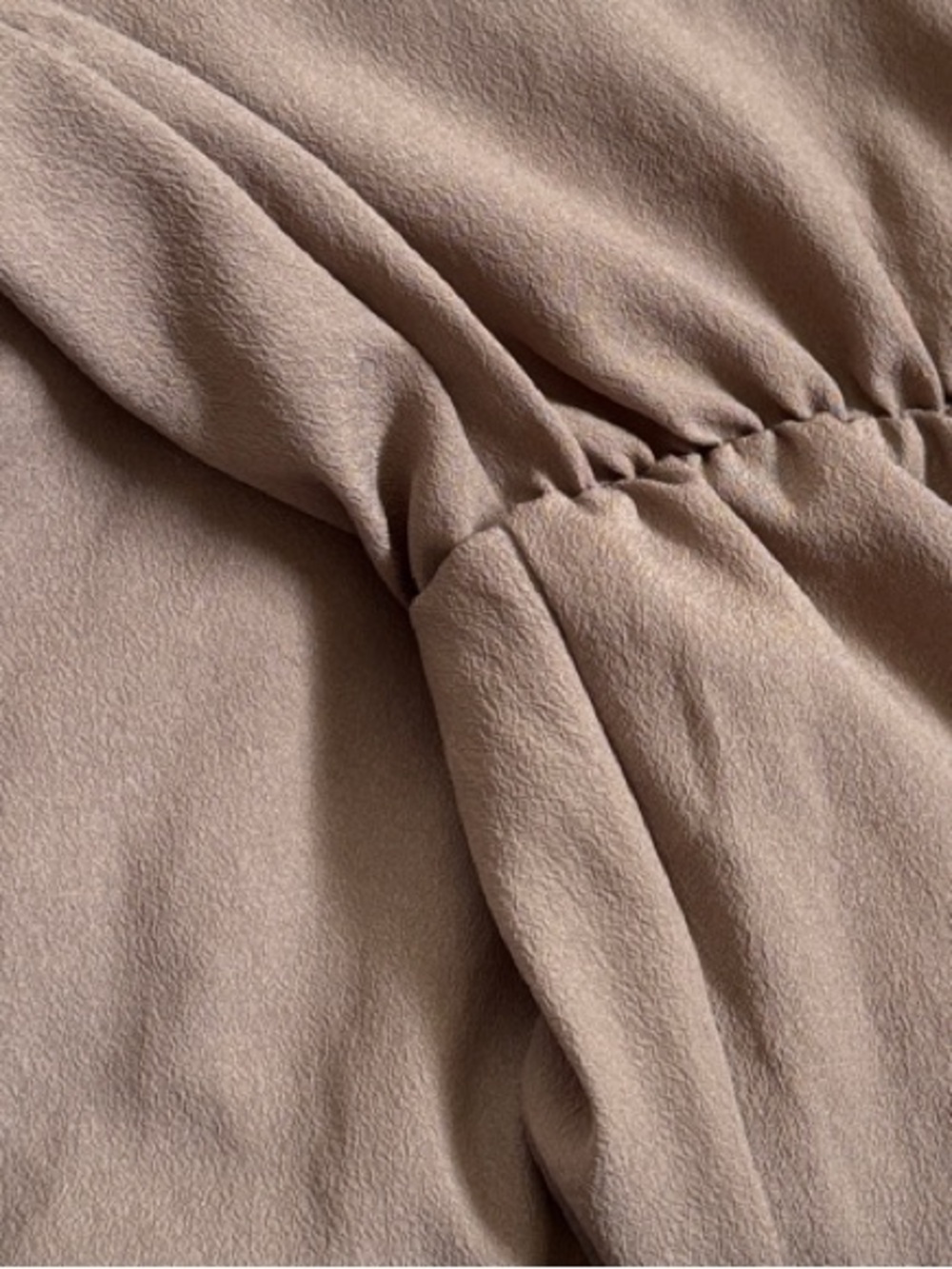 Taupe Ruffle-Front Spaghetti Strap Dress - Picture 3 of 3